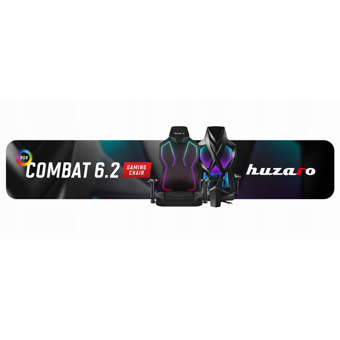 Ігрове крісло Huzaro Combat 6.2 RGB, тканина, чорне