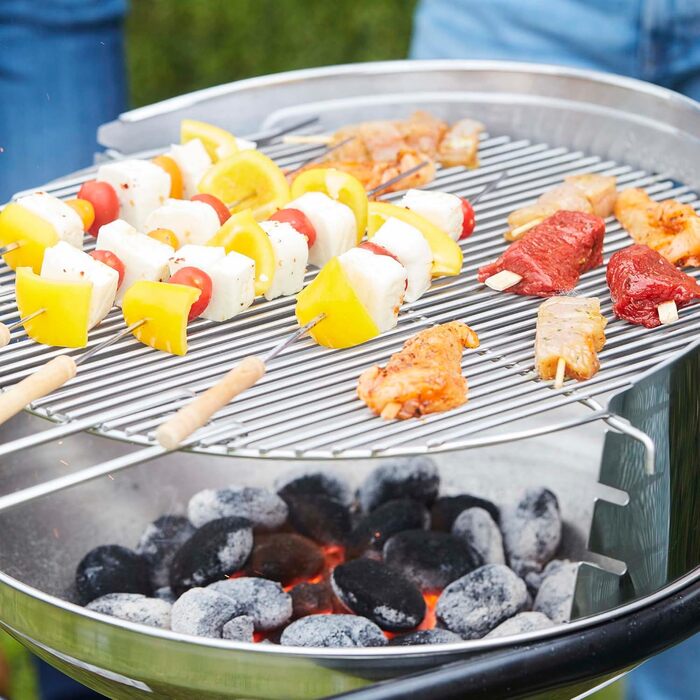 Кругла решітка barbecook 50 см з ручками для вугільного гриля, нержавіюча сталь, легко миється, аксесуар для барбекю