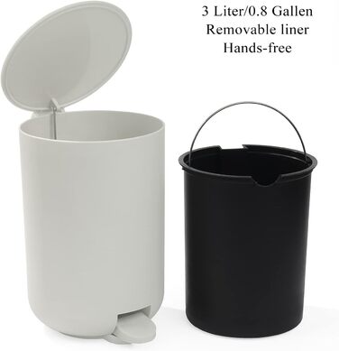 GAHEFY Badset Badezimmer Zubehör Set Beige, Badausstattung Sets Deko, 5-teiliges Bad Set - Seifenspender, Zahnbürstenhalter, Schminktablett, Klobürste und Mülleimer Set für Bad (Beige)