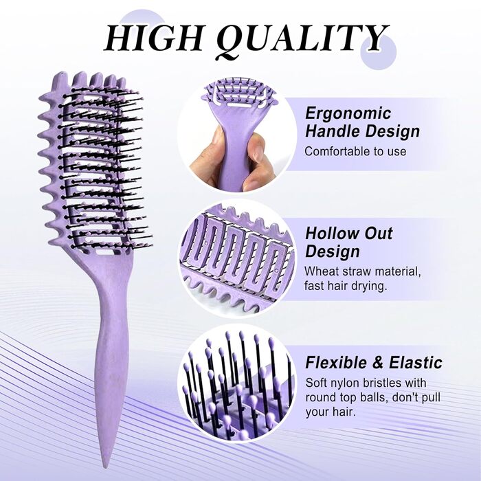 Щітка для кучерявого волосся: формування та завивання кучерів (фіолетовий)