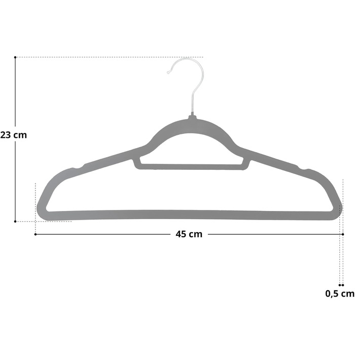 Набір вішалок для одягу SVITA (25 шт.) - вішалки для костюмів, чорні, з оксамитовим покриттям, економія місця