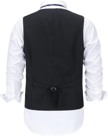 Чоловіча жилетка Allthemen з V-подібним вирізом, однобортна, Slim Fit, для ділового костюма, чорна