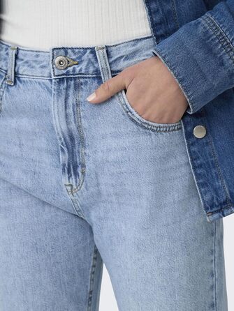 Джинси жіночі прямі ONLBLUSH світло-блакитні, середньої посадки, розмір M/32L, деним