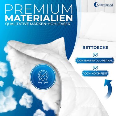 Schlafmond Medicus Clean всесезонна ковдра 135x200 см – преміум стьобана ковдра з бавовни для алергіків, терморегулююча, вироблено в Німеччині