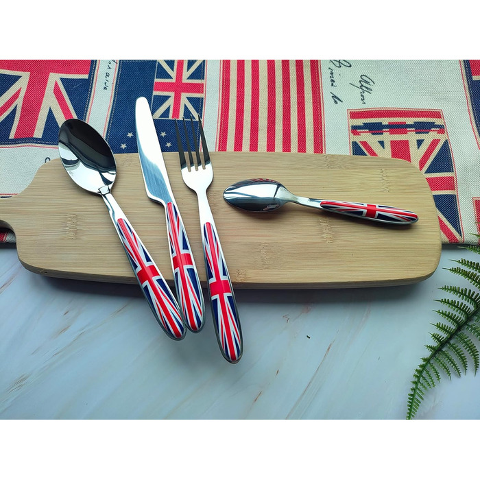 Набір столових приборів Exzact Rostfrei Stahl (16 предметів) з дизайном Union Jack