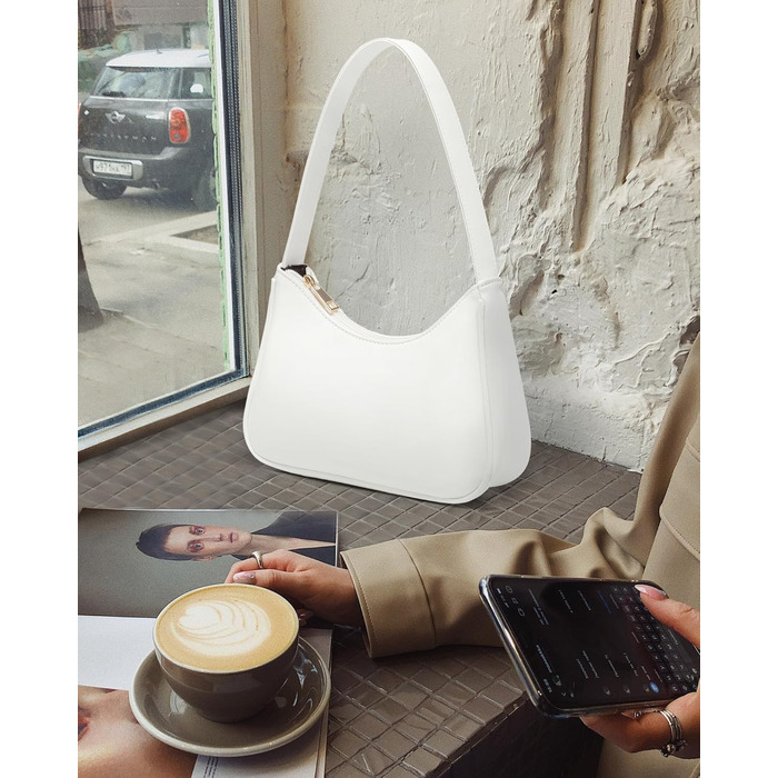 Сумка жіноча LOVEVOOK міні клатч через плече, біла екошкіра - для побачень, вечірок, покупок