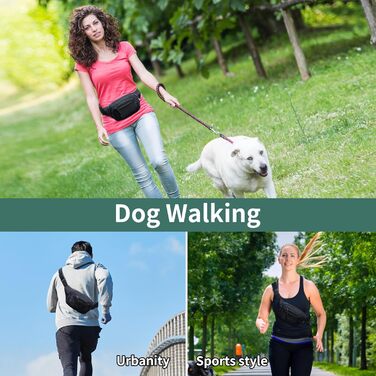 Чоловіча/Жіноча поясна сумка на пояс, 30 см, унісекс, для подорожей, туризму, прогулянок з собакою, чорна