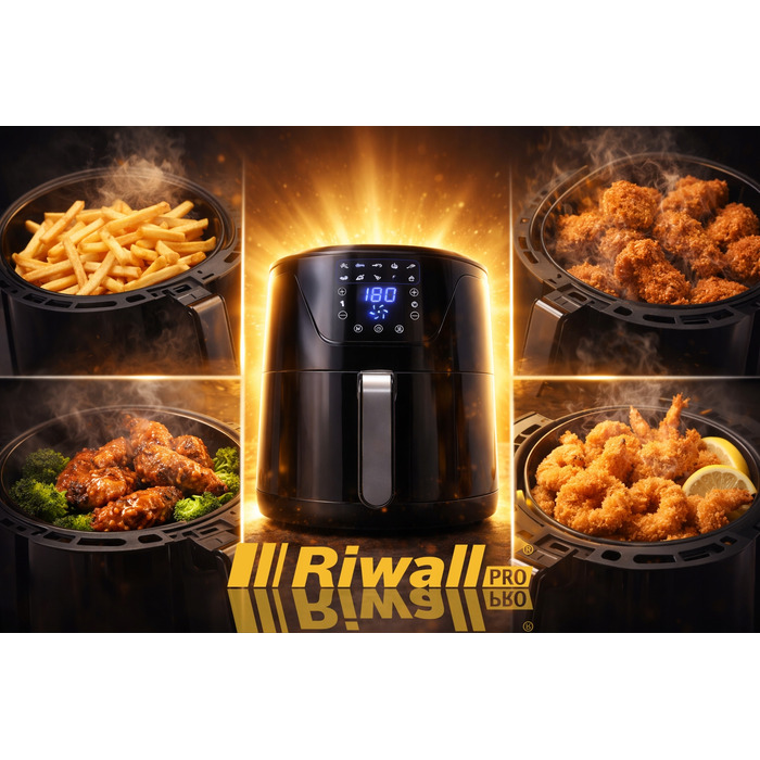 Аерофритюрниця Riwall Dunga 7L XXL 1800W — велика сімейна фритюрниця без олії