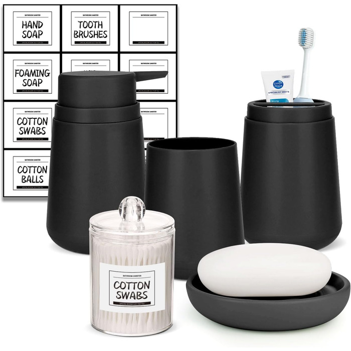 Набір аксесуарів для ванної кімнати IMAVO 4 шт. (Зелений): тримач для зубних щіток, стаканчик, дозатор мила, мильниця