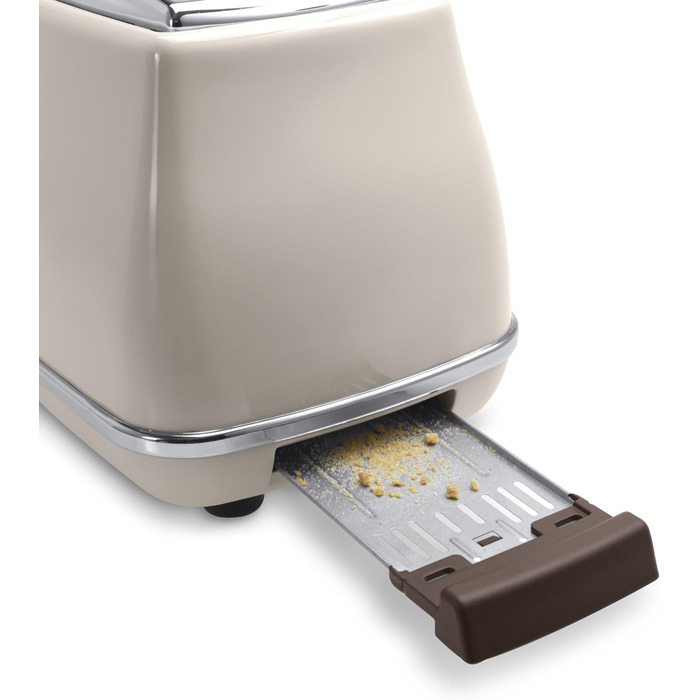 Тостер De'Longhi Icona Vintage CTOV 2103.GR: 2 слоти, підставка для бургерів, 6 рівнів підсмажування, розморожування та підігріву, з нержавіючої сталі, зелений, ретро-дизайн