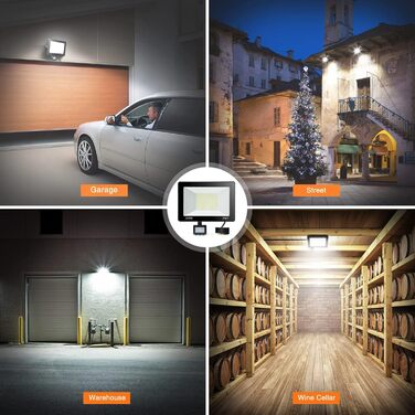 LED Floodlights with Motion Sensor Outdoor 50W 2 Pack, 5000LM LED Floodlights with Motion Sensor Outdoor, 6500K Outdoor Lamp Outdoor Floodlight, IP67 Waterproof Spotlight Outdoor for Warehouse Garden Garage (100W-2PC)