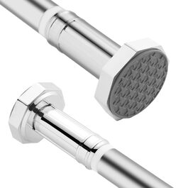 Регульована телескопічна штанга DEWEL 70-120 см (без свердління) для штор та душової кабіни, срібна