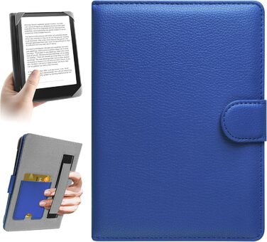 Чохол для електронного читача 6-7 дюймів: Pocketbook, Tolino, Sony, Kindle, Kobo. Захисний чохол з екошкіри, зелений (блакитний)