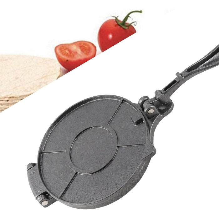 Пресс для тортилій, ручний, алюмінієвий, 16 см - для тортилій, тако, роті, піци