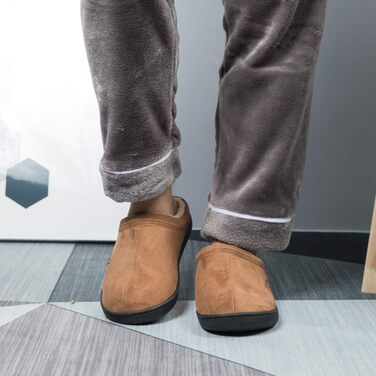 Чоловічі домашні тапочки з меморі-піною, теплі зимові тапочки, з підкладкою, сліпони з неслизькою гумовою підошвою, для дому та вулиці, 49/50 EU, Коричневі