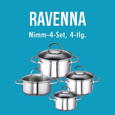 Набір столових приборів Rohe Germany Ravenna, 4 предмети, нержавіюча сталь, сріблястий