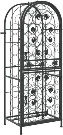 vidaXL Wine Rack 35 Bottles Metal Bottle Shelf Bottle Stand Wine Cabinet (45 x 36 x 120 cm)