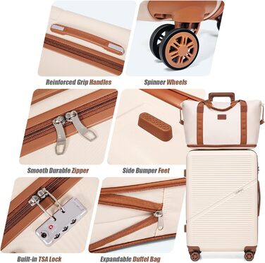 Набір валіз 5 шт. з обертовими колесами (Бежевий)