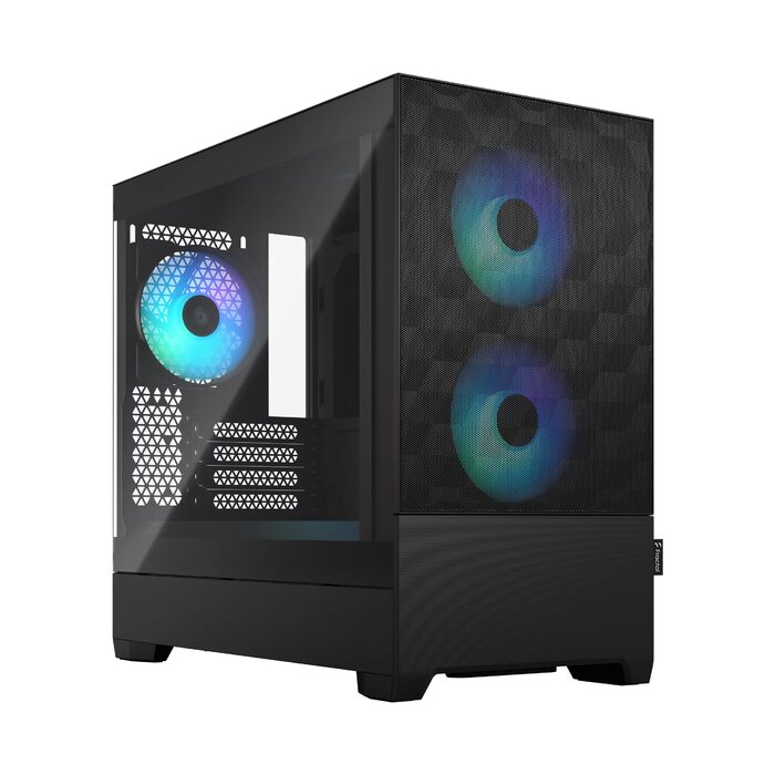 Корпус для ПК Fractal Design Pop Mini Air RGB Black з темперованим склом та сіткою Honeycomb Mesh – 3 RGB вентилятори, підтримка mATX