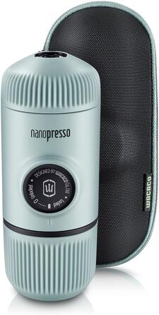 WACACO Nanopresso Portable Espresso Machine, with Nanopresso S Case, Upgrade Version of Minipresso, Travel Coffee Machine, Manually Operated (New Items Arctic Blue)