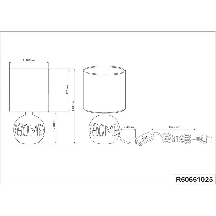Торшер Reality Leuchten Esna R50651025, кераміка, тканинний абажур білий/сірий, для дому