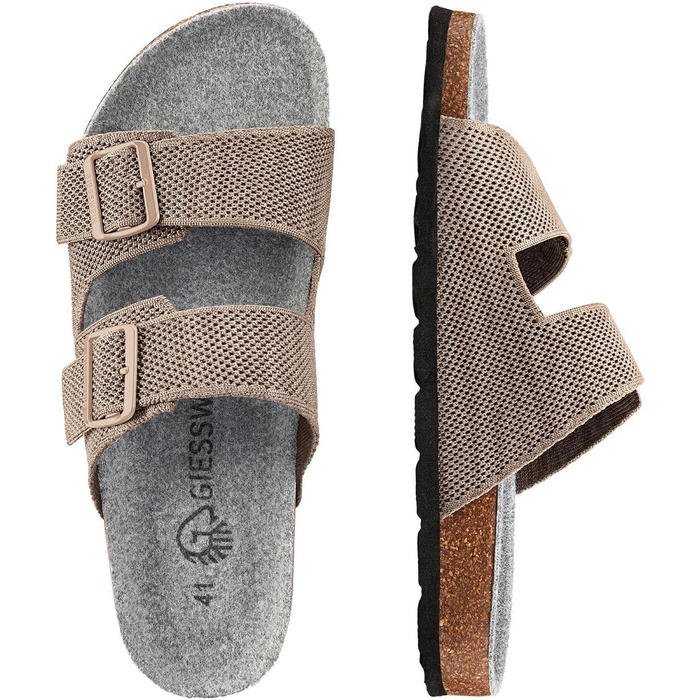 Giesswein Merino Slides жіночі - Шльопанці з ергономічною устілкою з корку - Комфортні сандалі з регульованими ремінцями з ажурного трикотажу - Домашні капці з мериносовою устілкою 39 EU Sandmelé