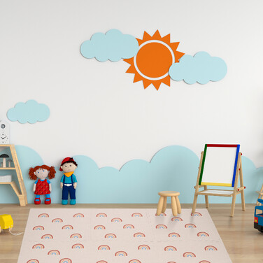 Relaxdays Puzzle Mat Rainbow, Set of 6