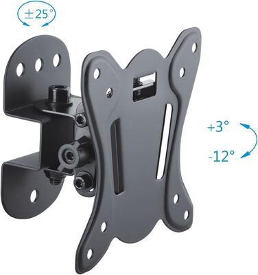 Кріплення для телевізора PureMounts® Swivel VESA 100, настінний кріплення, білий/чорний, вантажопідйомність 25 кг