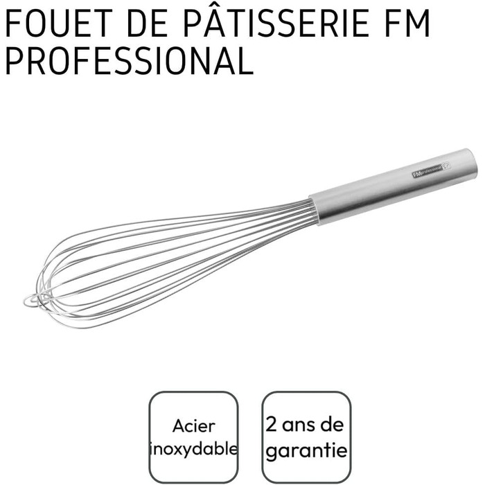 Віночок кухонний FMprofessional 21888, нержавіюча сталь, 35 см, сріблястий - для збивання кремів, яєць та соусів