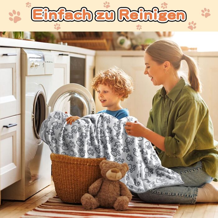 М'яка ковдра для собак та котів, 130x110 см (сіра), 1 шт. - для дому, в подорожі, захист дивану