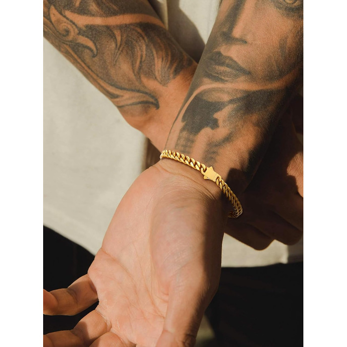 Чоловічий браслет-ланцюжок Miami Bestyle з нержавіючої сталі, 5/7/9/12.5 мм, 19/21/23 см, з подарунковою коробкою