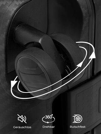 Набір валіз REDOLZ Hartschalen 3-ті: міцний поліпропілен, TSA-замок, 4 колеса, система 3-точкового закриття. Розмір M (65 см), Deep Black.