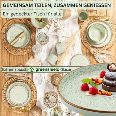 Набір десертних тарілок Sänger Rio Minze (4 шт.) з кераміки, м'ятного кольору | VALUE COLLECTION