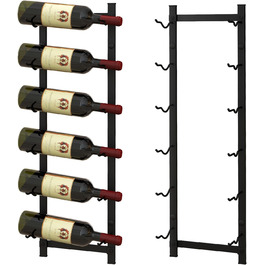 Стильна полиця для вина Costway на 6 пляшок, металева, чорна, індустріальний стиль