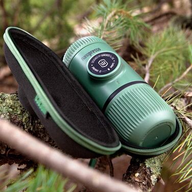 WACACO Nanopresso Portable Espresso Machine, with Nanopresso S Case, Upgrade Version of Minipresso, Travel Coffee Machine, Manually Operated (New Items Moss Green)