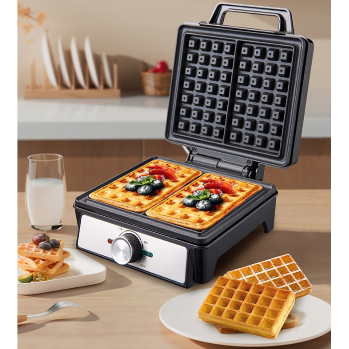 Вафельниця GOFROWNICA XXL на 2 вафлі з регулюванням температури для пухких та хрумких вафель