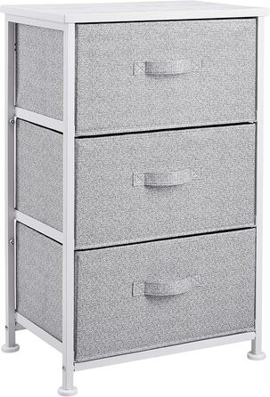 Amazon Basics - Closet Storage Organizer with 3 Fabric Drawers, (White)