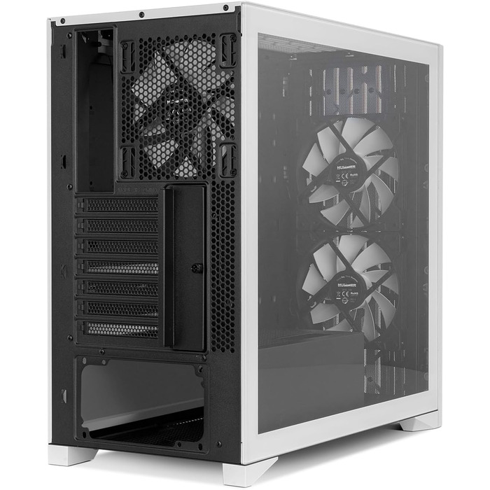 Корпус для ПК NOX Hummer Element White – ATX/Micro-ATX/ITX Midi Tower з сітчастою передньою та верхньою панелями, скло, 3 x 140 мм вентилятори, підтримка 10 вентиляторів, USB-C/USB 3.0, білий