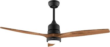 Стельовий вентилятор з підсвічуванням Cecotec EnergySilence Aero 5275 DarkWood 40W, 52 дюйми, DC мотор, пульт, LED, таймер, режими зима/літо, регульована висота, чорний колір