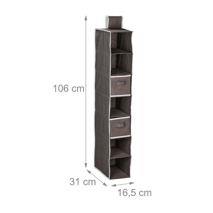 Relaxdays Hanging Shelf Closet Organizer with 7 Compartments