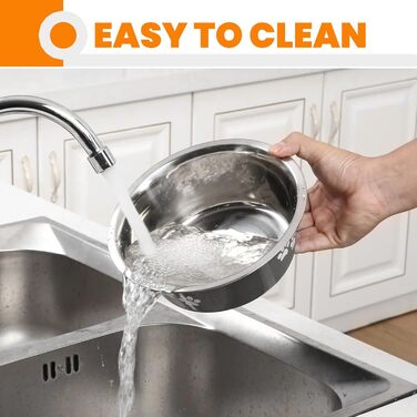 PETTOM Миски для собак 2 шт. з нержавіючої сталі (3120 мл), миски для корму для собак, великі, середні та малі породи, миски для води для собак, сірі, з неслизьким силіконовим дном, розмір M - 21 см