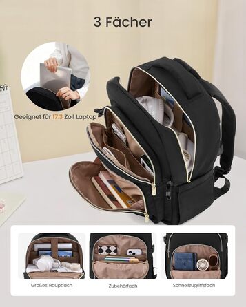 LOVEVOOK Рюкзак для жінок, 15.6 дюймів, водонепроникний, для школи, підлітка, елегантний, на кожен день, для роботи, навчання, подорожей, чорний