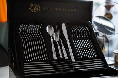 Набір столових приборів Karl Hausmann 72 шт. на 12 осіб - нержавіюча сталь, чорний кейс