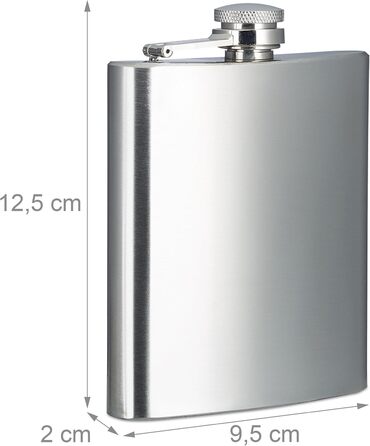 Набір флаконів Relaxdays, 10 шт., 200 мл, нержавіюча сталь, для напоїв, з кришкою, сріблясті