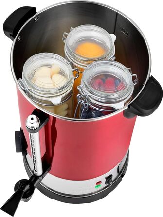 Kalorik TKG GW 910 IN Hot Beverage and Mulled Wine Dispenser, Stainless Steel, 6.8 Liters, 950, Metal, Plastic, 6.8 Liters, Metallic Red