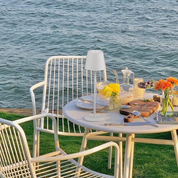 LED-лампа Klighten 2 шт. на акумуляторі, сірого кольору, диммування, бездротова, перезаряджувана, тепле світло 3000K, для дому та вулиці, USB-C, алюміній, IP54, вологостійка, сіра