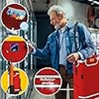 Складаний візок для покупок ELONEO 3в1 з термосумкою, функцією саккаре та сумкою через плече, місткість 56л, червоний