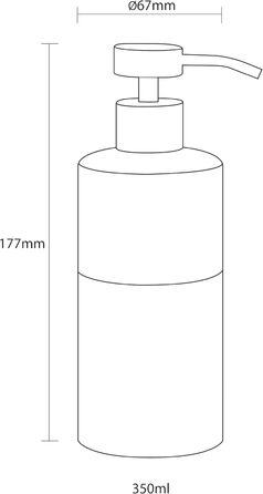 Дозатор для мила Sealskin Doppio, з натурального порцеляни, без свердління, для ванної кімнати та кухні, колір: пісок, ручне розписування