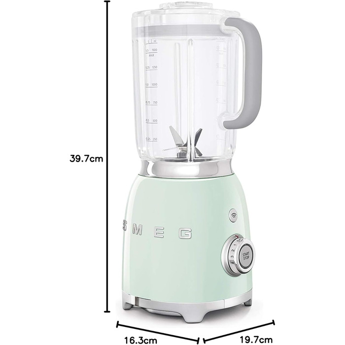 SMEG Stand Mixer BLF01PGEU, 800, Aluminum, 1.5 liters, pastel green