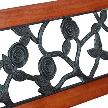 Relaxdays Garden Bench with Rose Pattern